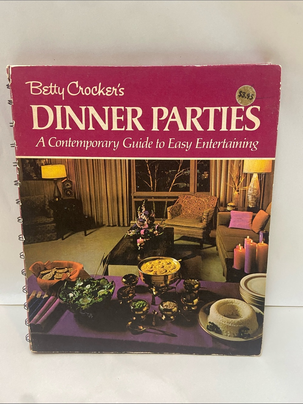 Betty Crocker Dinner Parties Cookbook – Magenta & Purple Cover spiral bound